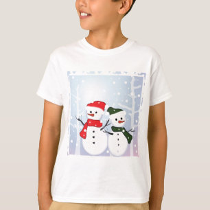 T-shirt Winter Wonderland Snowman Notre premier Noël