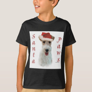 T-shirt Wire Fox Terrier Père Noël Paws