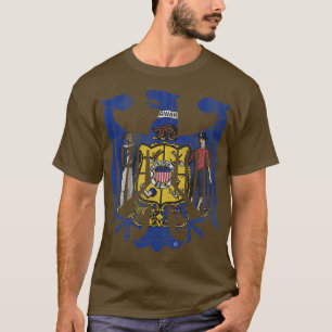 T-shirt Wisconsin Allemand Américain Aigle Patrimoine Fami