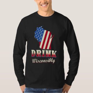T-shirt Wisconsin Buvant des Boissons Alcoolisées Wisconsi