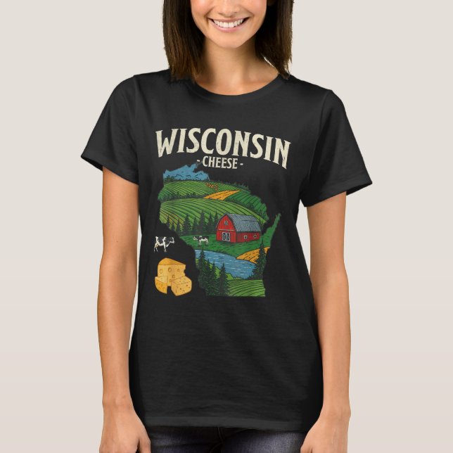 T-shirt Wisconsin Cheese State Pride Farm Dairy Lover Gift (Devant)