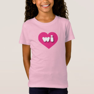 T-Shirt Wisconsin coeur rose chaud - J'aime wi