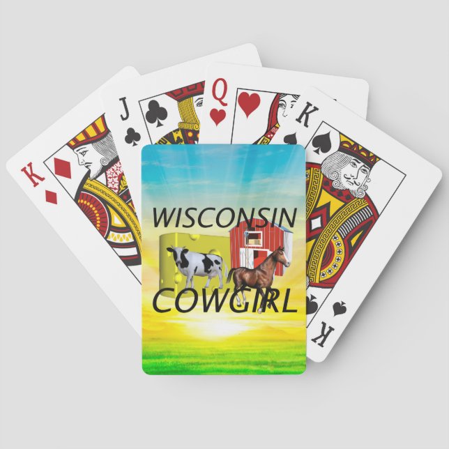 T-SHIRT Wisconsin-Cowgirl Spielkarten (Rückseite)