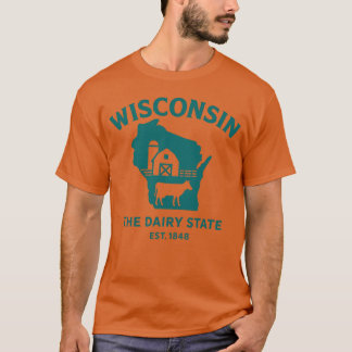 T-shirt Wisconsin Dairy State Barn Outline