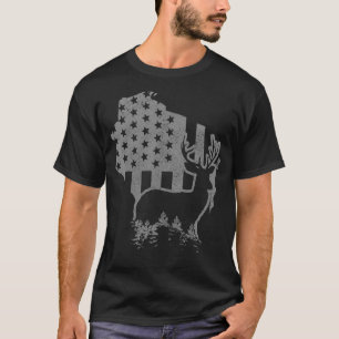 T-shirt Wisconsin Elk Hunting State Map US Drapeau Patriot