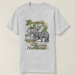 T-shirt Wisconsin Northwoods Sportsman Chasse Pêche