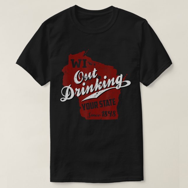 T-shirt Wisconsin Out Boire Votre État 88 Bière Cadeau (Design devant)