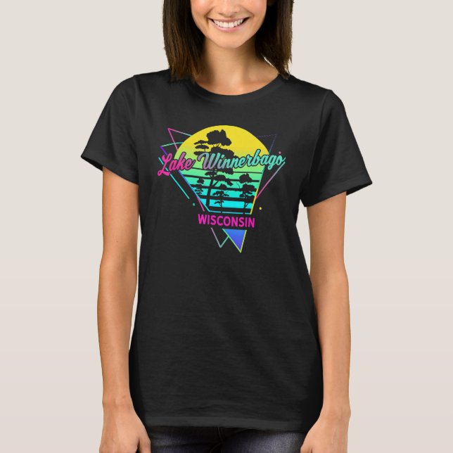 T-shirt Wisconsin USA Nostalgale Retro Lake Winnebago (Devant)