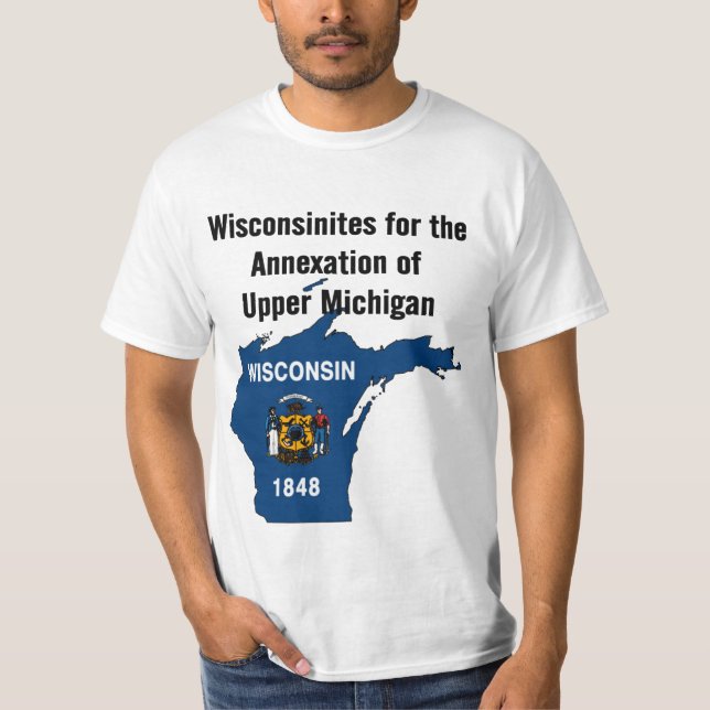 T-shirt Wisconsinites pour l'annexion du Michigan (Devant)