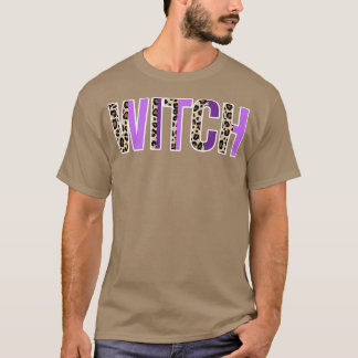 T-shirt Witch Leopard Design Witches Halloween Costume Des
