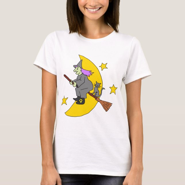 T-shirt Witch on Broomstick (Devant)