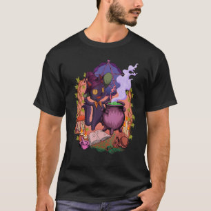 T-shirt Witchcore Au chaudron se tient le chat de la sorc