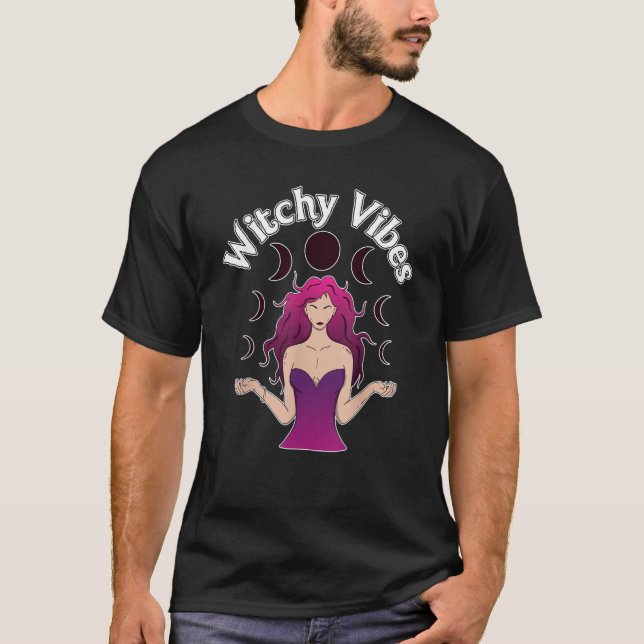 T-shirt Witchy Vibes Inspirational Manifestation Crystals  (Devant)