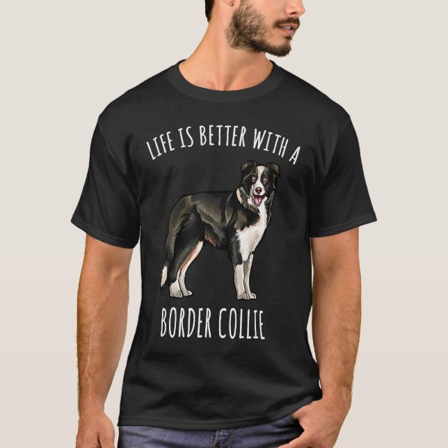 T-shirt With A Border Collie Dog (Devant)