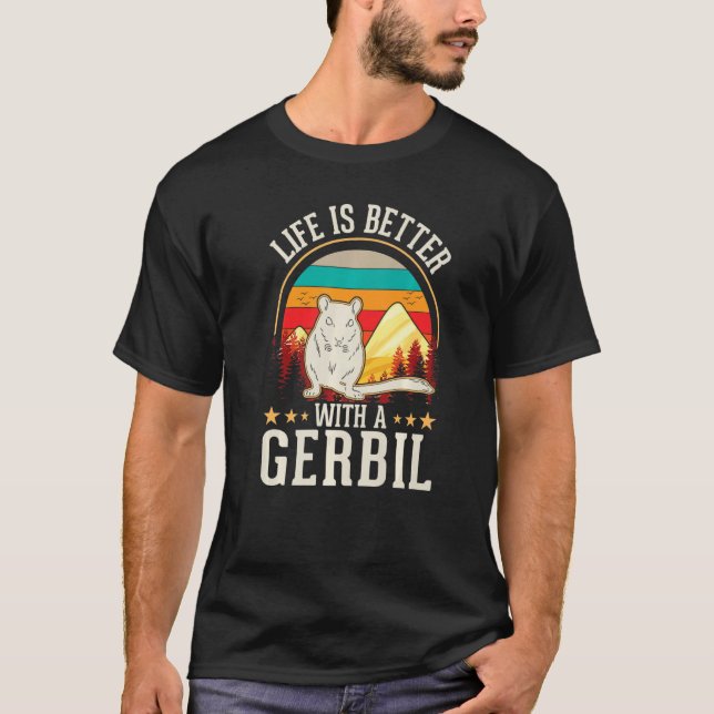 T-shirt with a Gerbil Racing Rat Gerbil (Devant)