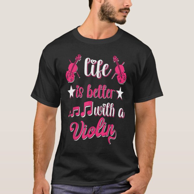 T-shirt With A Violin Player Girl Women Violinist (Devant)