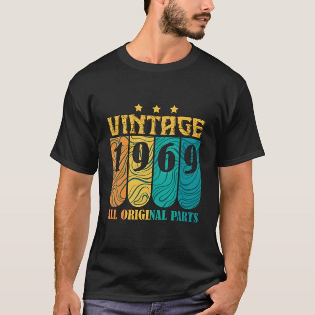 T-shirt With All Original P And Born In 1969 (Devant)
