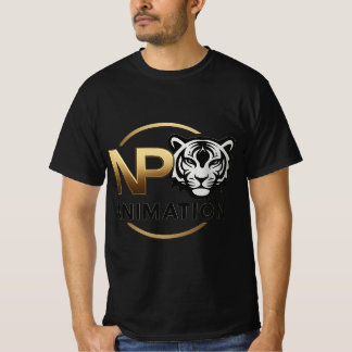 T-Shirt with Gold NP ANIMATION Logo - Bold Tiger