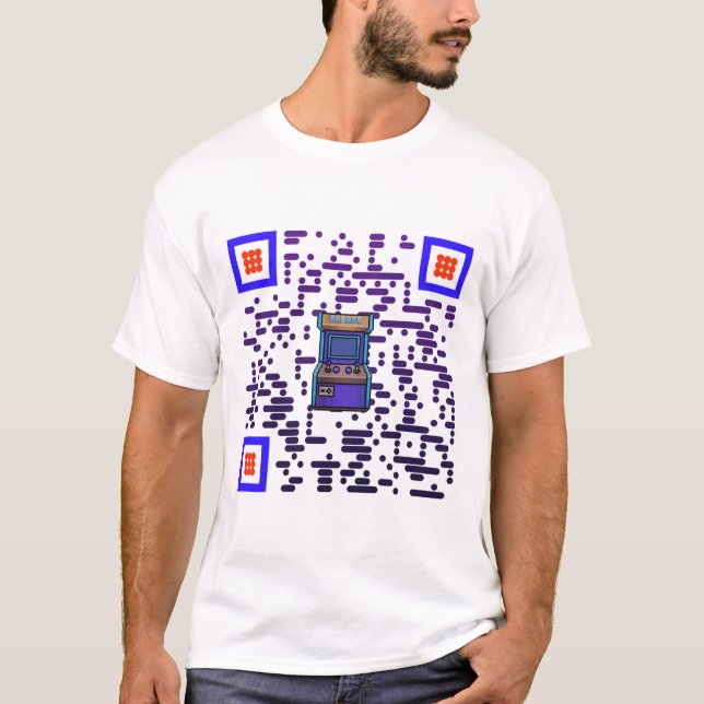 t-shirt with slogan in a scannable personalized QR (Devant)