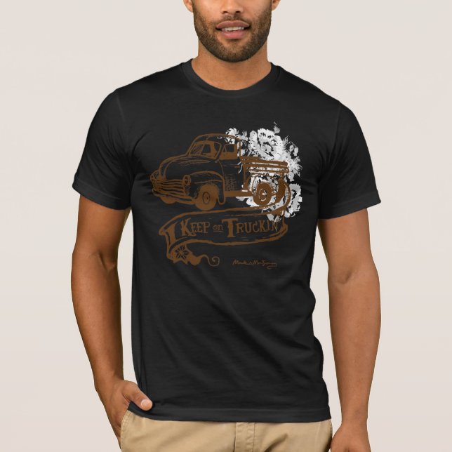 T-shirt withflowers-brun de Keeptruckin'- (Devant)