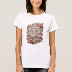 T-shirt Witty Gold MES GENS PRÉFÉRÉS M'APPELLENT MAMIE v2