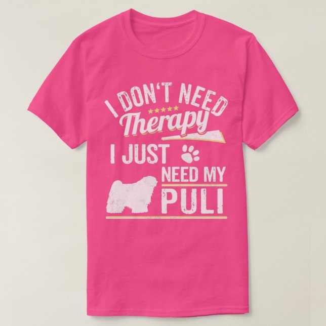 T-shirt Witty Puli Cool Dog Therapy Dit : (Design devant)