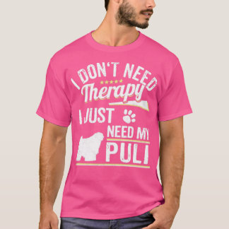T-shirt Witty Puli Cool Dog Therapy Dit :