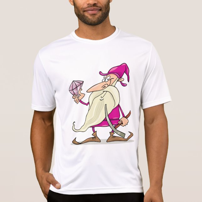 T-shirt Wizard Gnome with Large Diamond Gemstone (Devant)