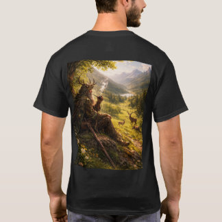 T-shirt wizard on a hill