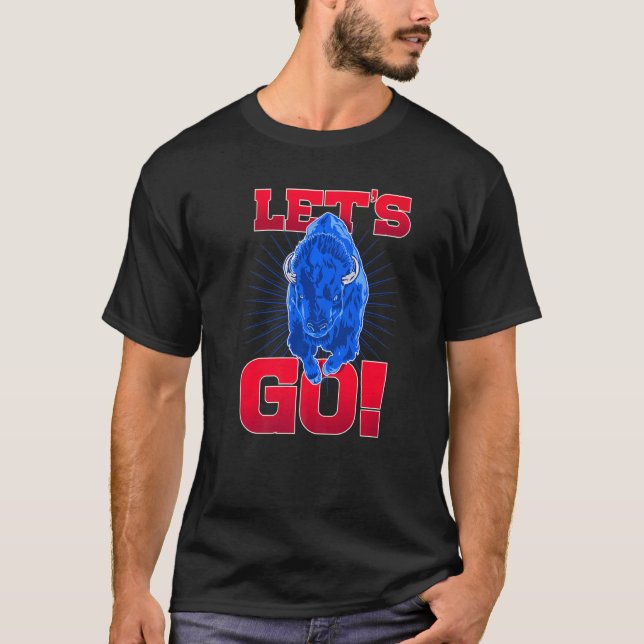 T-shirt WNY Pride   Red & Blue Buffalo  Let's Go Buffalo (Devant)