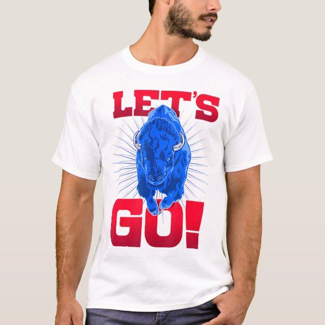 T-shirt WNY Pride Red & Blue Buffalo Let's Go Buffalo (Devant)