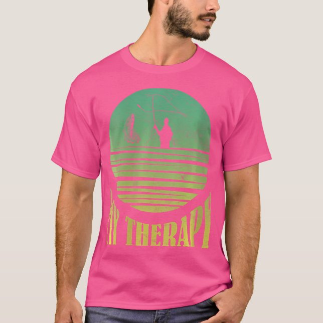 T-shirt Wo Fly Pêcher Mon Thérapie Poisson Chasse Pêche Pê (Devant)