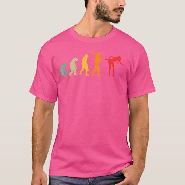 T-shirt Wo Funny Billiard Pool Evolution pour billard (Devant)