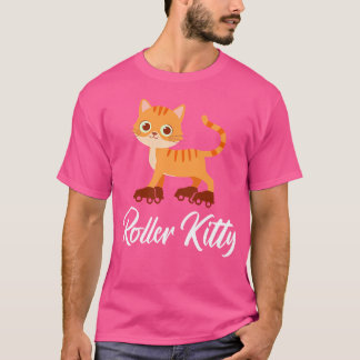 T-shirt Wo Roller Kitten Fille au Patin à Roulettes