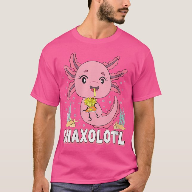 T-shirt Wo Snaxolotl Cute Axolotl French Fries Adulte (Devant)