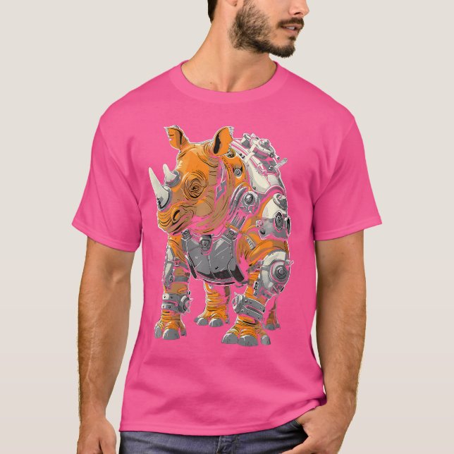 T-shirt Wo Steam Punk Rhinoceros Steampunk Art (Devant)