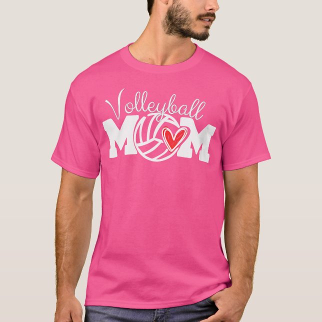 T-shirt Wo Volleyball Maman Heartbeat (Devant)