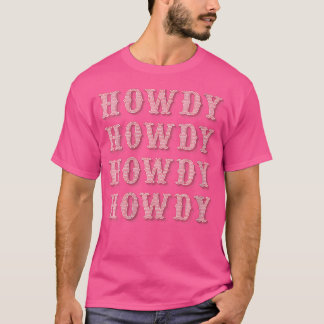 T-shirt Wo White Cowgirl Howdy Rodeo Western Pays Sud