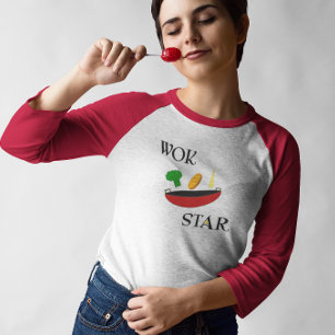 T-shirt Wok Star Veggie Chef Drôle