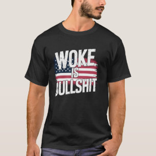 T-shirt Woke est USA Drapeau conservateur cadeau républica