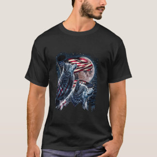 T-shirt Wolf 4 juillet Drapeau Américain Howves Wolves Und