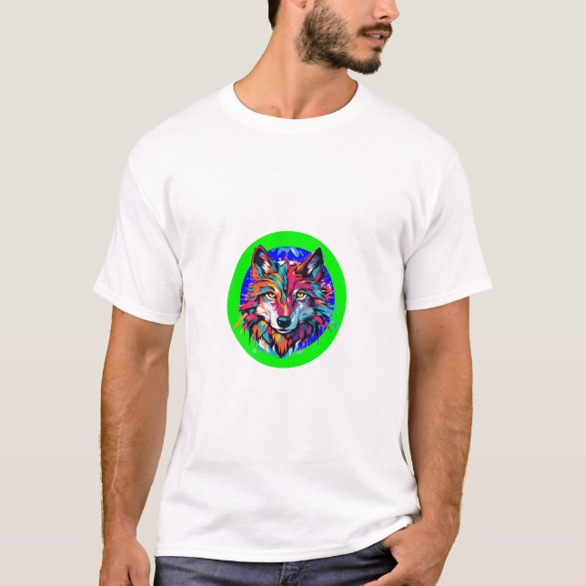 T-shirt Wolf, Abstrait Technicolor Wolf Burst (Devant)