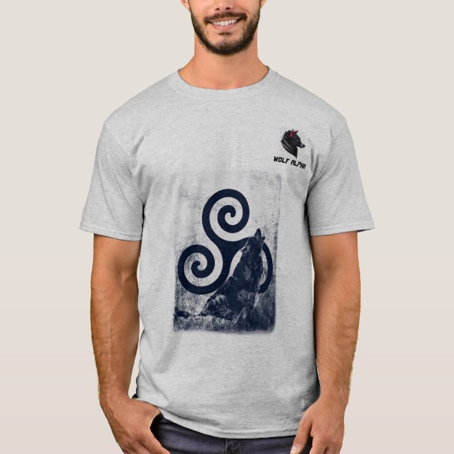 T-shirt Wolf Alpha, Cendre (Devant)
