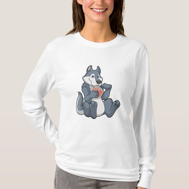 T-shirt Wolf au Poker avec cartes de Poker (Devant)