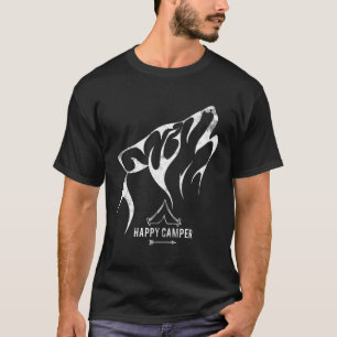 T-shirt Wolf Camper Heureux Camping Dans La Nature