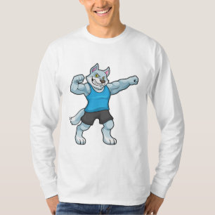 T-shirt Wolf comme Bodybuilder avec les gros bras supérieu