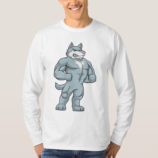 T-shirt Wolf comme Bodybuilder extrême (Devant)