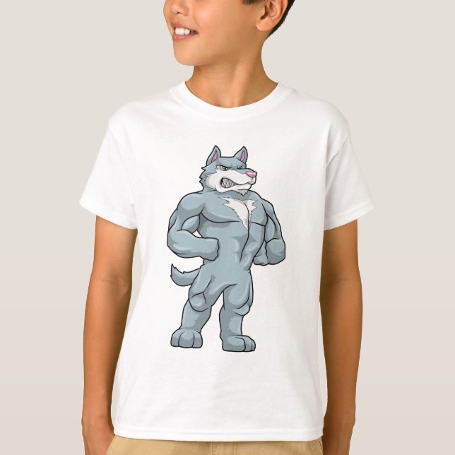 T-shirt Wolf comme Bodybuilder extrême (Devant)