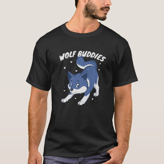 T-shirt Wolf Cub Wolf Pack Howling Wolf Buddies Wildlife N (Devant)