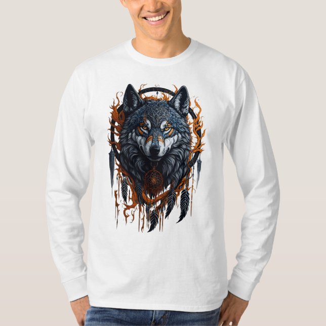 T-shirt Wolf Dream Catcher (Devant)